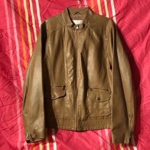 Tan leather jacket